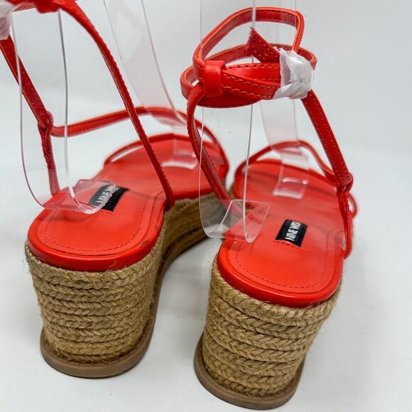 Nine West Alexx Orange Strappy Wedge Espadrille Sandal, NEW, Size 6, MSRP $89 - Picture 11 of 14